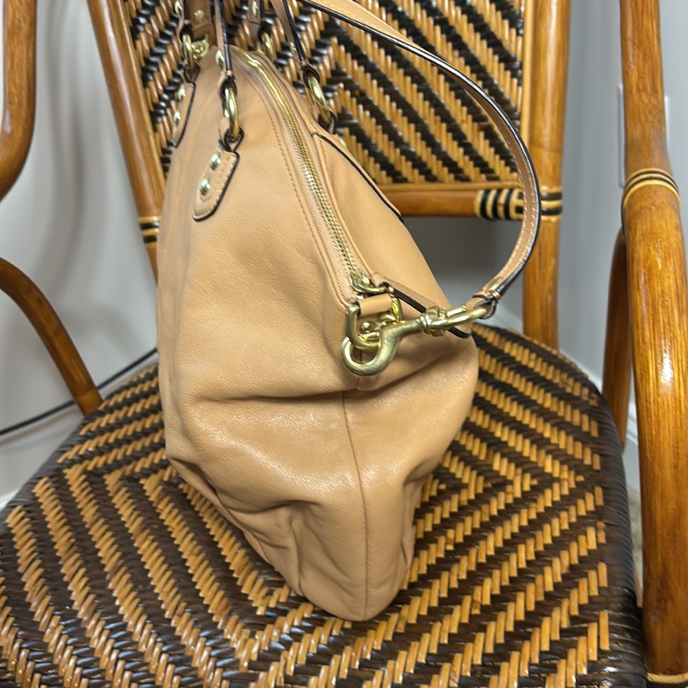 Coach Ashley Satchel Bag Tan Leather - Picture 4 of 7